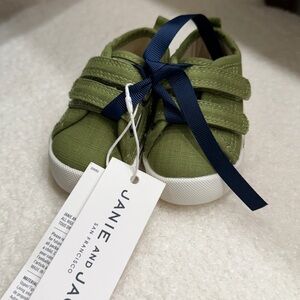 Janie and Jack Olive Green Kids Sneakers